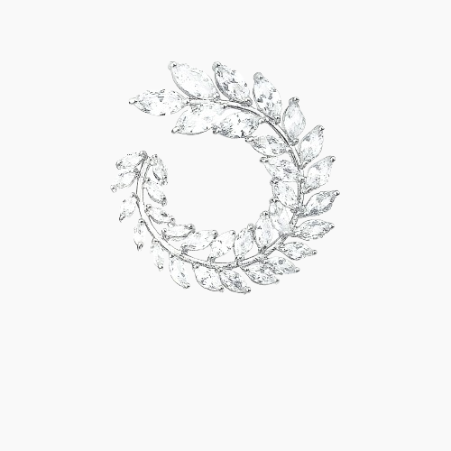Decorative wreath with leaf patterns on a white background