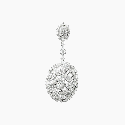 Diamond earring on a white background