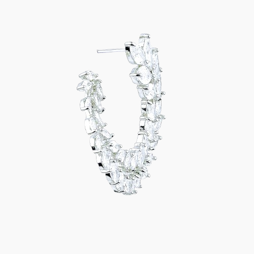 Diamond earring on a white background