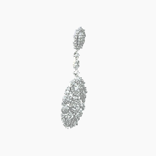 Pair of diamond earrings on a white background